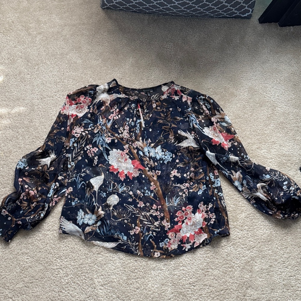 White House Black Market Multicolor Floral Blouse